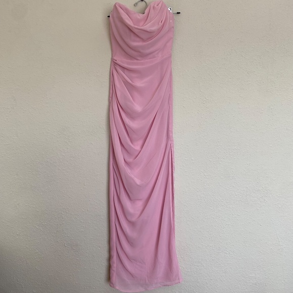 House of CB Adrienne Pink Quartz Strapless Gown NWOT size M A-C - Picture 4 of 16